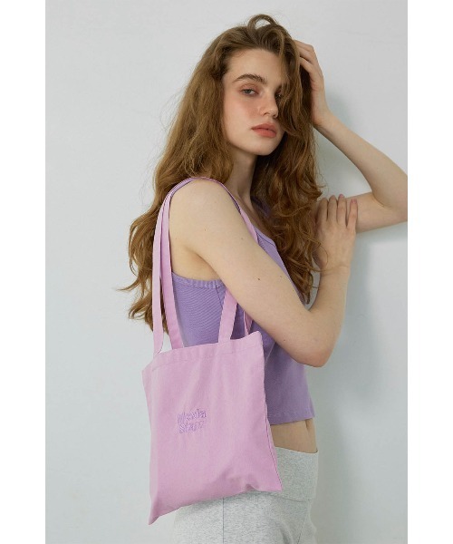 ALEXIA STAM（アリシアスタン）の「Embroidered Logo Tote Bag /ロゴ刺繍トートバッグ（トートバッグ・レディース・テラコッタ/カーキ/ホワイト/パープル/ピンク・FREE）」の13枚目の写真