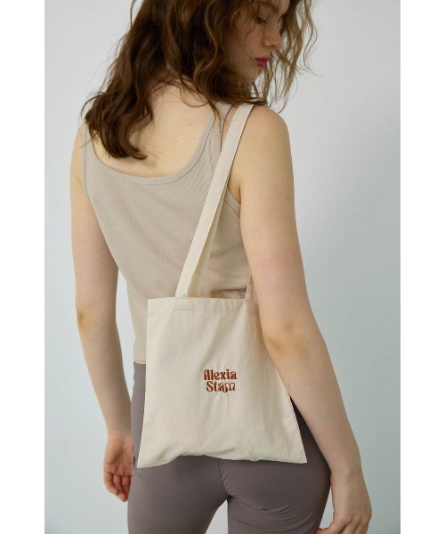 ALEXIA STAM（アリシアスタン）の「Embroidered Logo Tote Bag /ロゴ刺繍トートバッグ（トートバッグ・レディース・テラコッタ/カーキ/ホワイト/パープル/ピンク・FREE）」の6枚目の写真