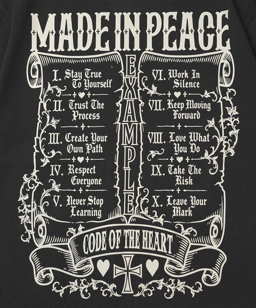 EXAMPLE（エグザンプル）の「EXAMPLE MADE IN PEACE S/S TEE（Tシャツ/カットソー・メンズ・ホワイト/チャコール・XXL/XL/L/M）」の12枚目の写真