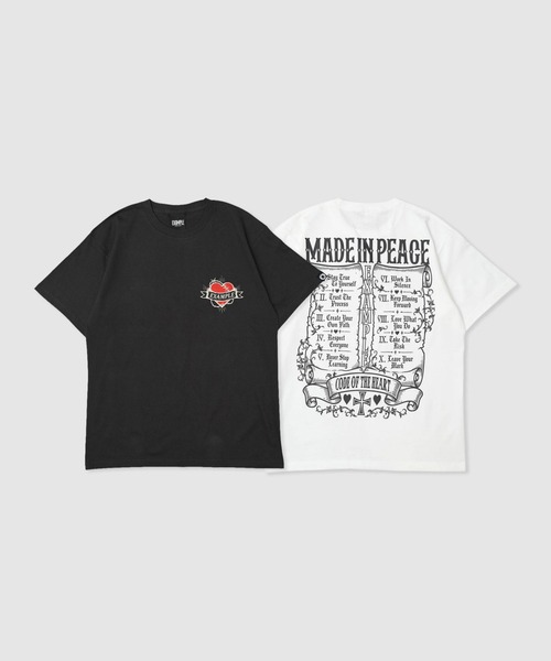 EXAMPLE（エグザンプル）の「EXAMPLE MADE IN PEACE S/S TEE（Tシャツ/カットソー・メンズ・ホワイト/チャコール・XXL/XL/L/M）」の4枚目の写真