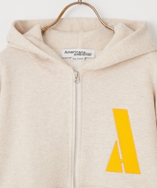 AMERICANA（アメリカーナ）の「【WEB先行予約】[Americana/アメリカーナ] 別注 AMRCN バックプリント ジップフードパーカー（パーカー・レディース・ネイビー/レッド/オートミール・ONESIZE）」の6枚目の写真