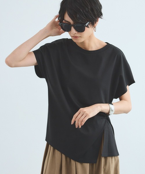 BARNYARDSTORM（バンヤードストーム）の「BARNYARDSTORM / ブラウスライクドレーププルオーバー / 接触冷感【Oggiコラボ】（Tシャツ/カットソー・レディース・グレー系その他/ホワイト/ブラック・S/M）」の17枚目の写真