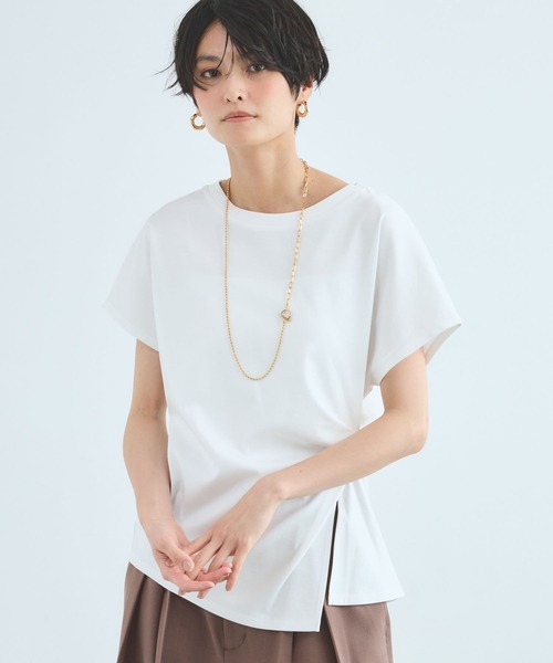 BARNYARDSTORM（バンヤードストーム）の「BARNYARDSTORM / ブラウスライクドレーププルオーバー / 接触冷感【Oggiコラボ】（Tシャツ/カットソー・レディース・グレー系その他/ホワイト/ブラック・S/M）」の21枚目の写真