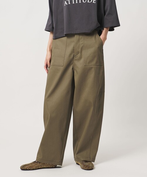 SACRA（サクラ）の「＜SACRA＞ギャバ ベイカーパンツ（その他パンツ・レディース・オリーブ・38/36）」の12枚目の写真