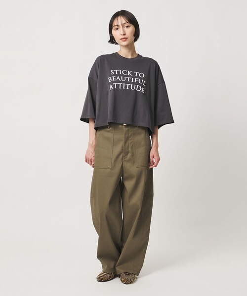 SACRA（サクラ）の「＜SACRA＞ギャバ ベイカーパンツ（その他パンツ・レディース・オリーブ・38/36）」の13枚目の写真