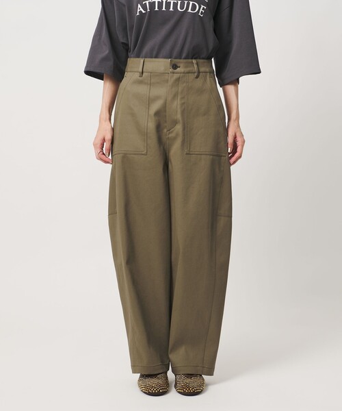 SACRA（サクラ）の「＜SACRA＞ギャバ ベイカーパンツ（その他パンツ・レディース・オリーブ・38/36）」の14枚目の写真