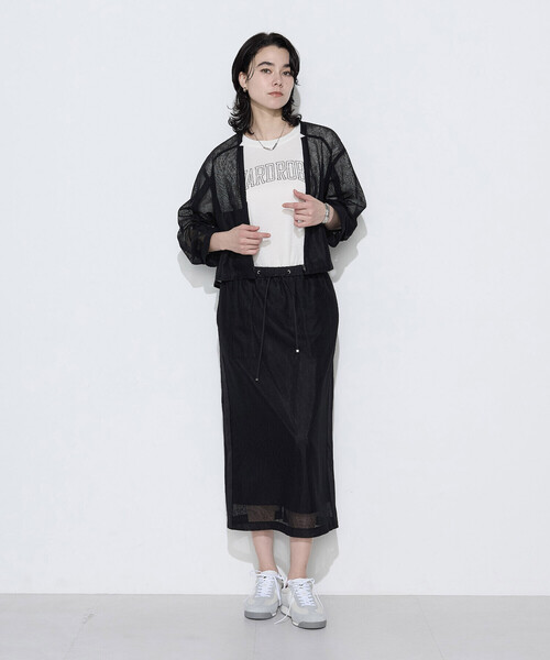 COMME CA Wardrobe(コムサワードローブ)の「〔 +サイズ 〕 ヴィンテージプレーティング天竺 ロゴプリントTシャツ(Tシャツ/カットソー・レディース・ブルー/ホワイト/ボルドー・13号)」の6枚目の写真