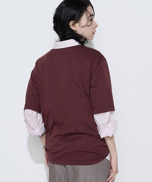 COMME CA Wardrobe(コムサワードローブ)の「〔 +サイズ 〕 ヴィンテージプレーティング天竺 ロゴプリントTシャツ(Tシャツ/カットソー・レディース・ブルー/ホワイト/ボルドー・13号)」の15枚目の写真
