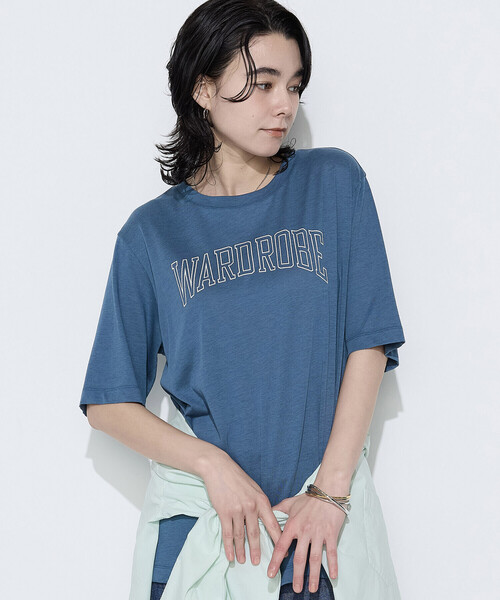 COMME CA Wardrobe(コムサワードローブ)の「〔 +サイズ 〕 ヴィンテージプレーティング天竺 ロゴプリントTシャツ(Tシャツ/カットソー・レディース・ブルー/ホワイト/ボルドー・13号)」の19枚目の写真