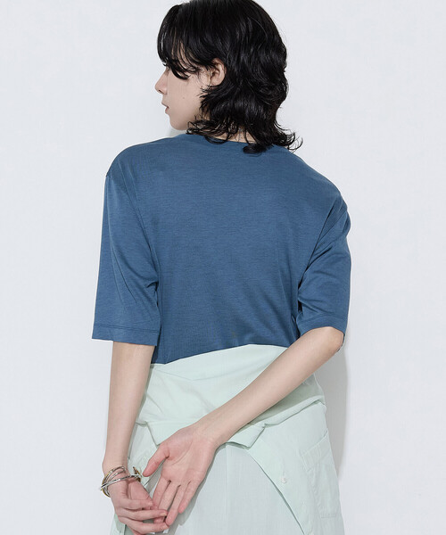 COMME CA Wardrobe(コムサワードローブ)の「〔 +サイズ 〕 ヴィンテージプレーティング天竺 ロゴプリントTシャツ(Tシャツ/カットソー・レディース・ブルー/ホワイト/ボルドー・13号)」の21枚目の写真