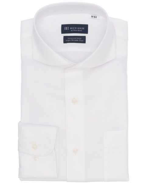 TOKYO SHIRTS(トウキョウシャツ)の「【超形態安定】 形態安定ノンアイロン ホリゾンタルワイド 長袖ビジネスワイシャツ(ビジネスシャツ・メンズ・ホワイト・首回り42cm-裄丈82cm/首回り42cm-裄丈86cm/首回り43cm-裄丈82cm/首回り43cm-裄丈86cm/首回り39cm-裄丈84cm/首回り39cm-裄丈80cm/首回り41cm-裄丈86cm/首回り41cm-裄丈82cm)」の1枚目の写真