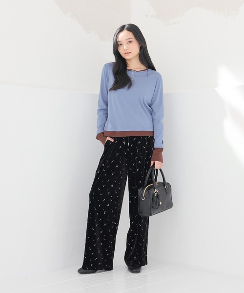 Honeys(ハニーズ)の「ベロアストレートパンツ(その他パンツ・レディース・ブラック系その他2/ブラウン系その他2/ブラック・M/LL/L/S)」の9枚目の写真