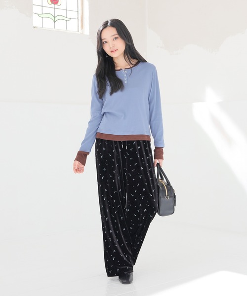 Honeys(ハニーズ)の「ベロアストレートパンツ(その他パンツ・レディース・ブラック系その他2/ブラウン系その他2/ブラック・M/LL/L/S)」の10枚目の写真