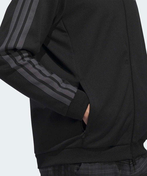 adidas(アディダス)の「スリーストライプス フルジップトラックジャケット【adidas Golf/アディダスゴルフ】(ブルゾン・メンズ・ブラック・SMALL/MEDIUM/LARGE/X-LARGE/XX-LARGE)」の4枚目の写真