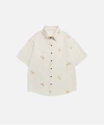 Animal Embroidery Stripe Shirt