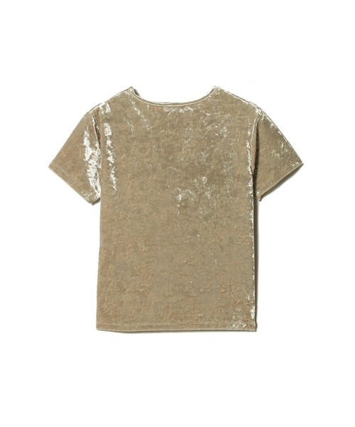 ESTNATION(エストネーション)の「ESTNATION / ベロアミニTシャツ(Tシャツ/カットソー・レディース・ベージュ/ネイビー・FREE)」の4枚目の写真