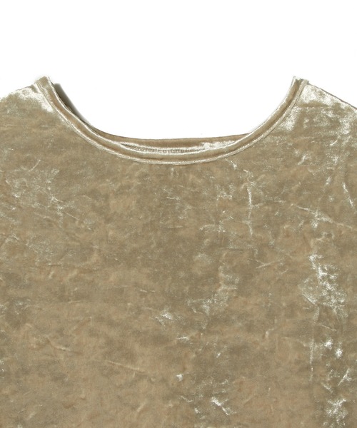 ESTNATION(エストネーション)の「ESTNATION / ベロアミニTシャツ(Tシャツ/カットソー・レディース・ベージュ/ネイビー・FREE)」の5枚目の写真