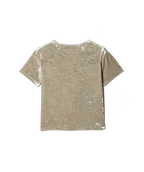 ESTNATION(エストネーション)の「ESTNATION / ベロアミニTシャツ(Tシャツ/カットソー・レディース・ベージュ/ネイビー・FREE)」の8枚目の写真