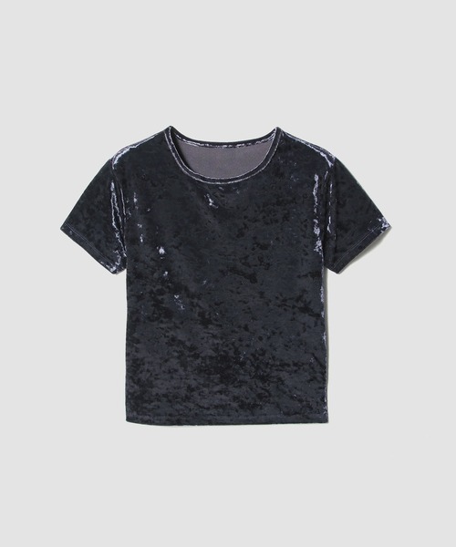 ESTNATION(エストネーション)の「ESTNATION / ベロアミニTシャツ(Tシャツ/カットソー・レディース・ベージュ/ネイビー・FREE)」の12枚目の写真