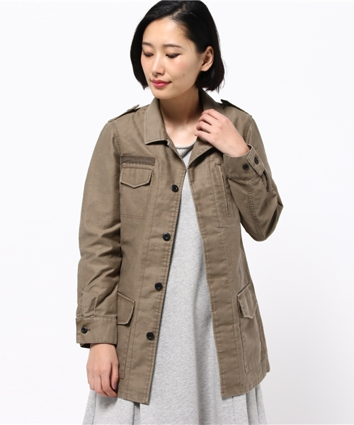 DouDou（ドゥドゥ）の「【DouDou】ミリタリージャケット（その他アウター・レディース・ベージュ/カーキ・FREE）」の2枚目の写真