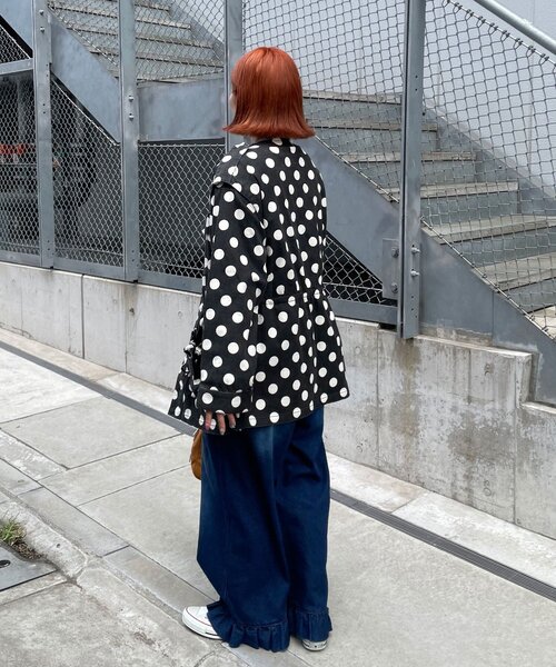 HELLO.SANFRANCISCO(ハローサンフランシスコ)の「【HELLO.SANFRANCISCO/ハローサンフランシスコ】マルチウェイドット柄ビックジャケット(ブルゾン・レディース・ブラック/ブラウン・ONE SIZE)」の20枚目の写真