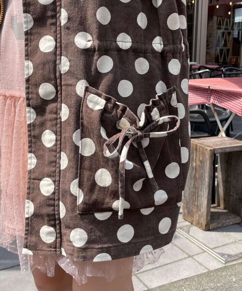 HELLO.SANFRANCISCO(ハローサンフランシスコ)の「【HELLO.SANFRANCISCO/ハローサンフランシスコ】マルチウェイドット柄ビックジャケット(ブルゾン・レディース・ブラック/ブラウン・ONE SIZE)」の13枚目の写真