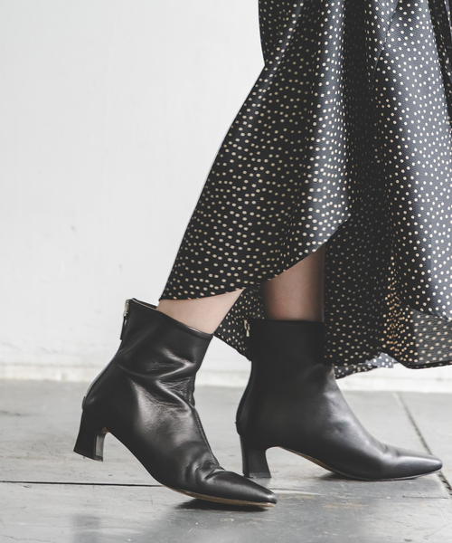 REMME(レメ)の「REMME/レメ ショートブーツ(ブーツ・レディース・ブラック/カーキ・23.5cm/23cm/24cm/24.5cm)」の1枚目の写真