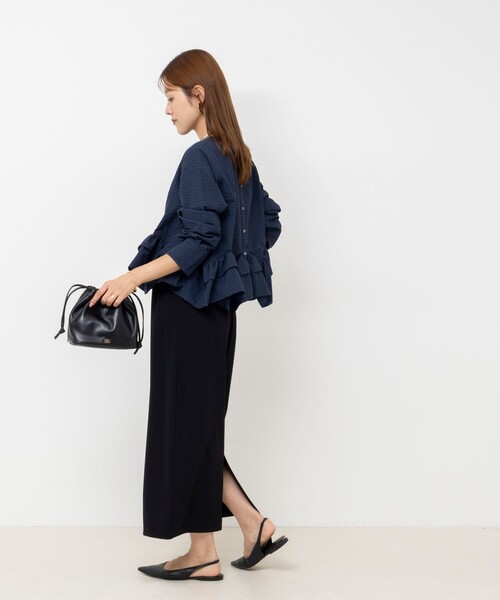 NOLLEY’S（ノーリーズ）の「【WEB限定】ウォッシャブル2WAYチェックペプラムフリルブラウス（シャツ/ブラウス・レディース・ブルー系その他6/ホワイト系その他2・38）」の18枚目の写真