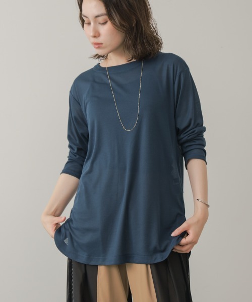 Bou Jeloud(ブージュルード)の「シアーカットプルオーバー(Tシャツ/カットソー・レディース・ブラウン/ブラック/オフホワイト/ブルー/オリーブ・FREE)」の5枚目の写真