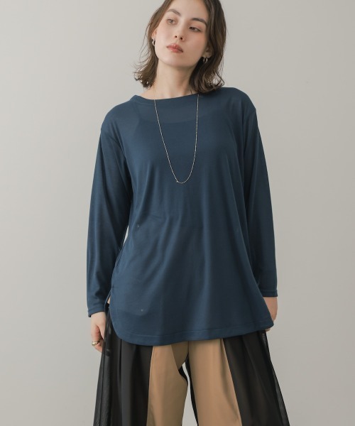 Bou Jeloud(ブージュルード)の「シアーカットプルオーバー(Tシャツ/カットソー・レディース・ブラウン/ブラック/オフホワイト/ブルー/オリーブ・FREE)」の21枚目の写真