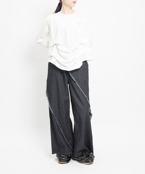 gomme(ゴム)の「サイドタックT(Tシャツ/カットソー・レディース・ホワイト/チャコールグレー/ブラウン/ブラック・MEDIUM)」の8枚目の写真