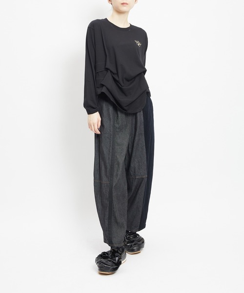 gomme(ゴム)の「サイドタックT(Tシャツ/カットソー・レディース・ホワイト/チャコールグレー/ブラウン/ブラック・MEDIUM)」の14枚目の写真