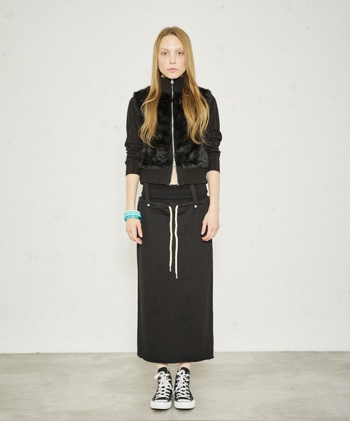 FTW(エフティダブリュー)の「WAIST RIB LONG SKIRT(スカート・レディース・グレー/ネイビー/ブラック・MEDIUM/SMALL)」の11枚目の写真