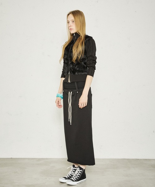 FTW(エフティダブリュー)の「WAIST RIB LONG SKIRT(スカート・レディース・グレー/ネイビー/ブラック・MEDIUM/SMALL)」の12枚目の写真