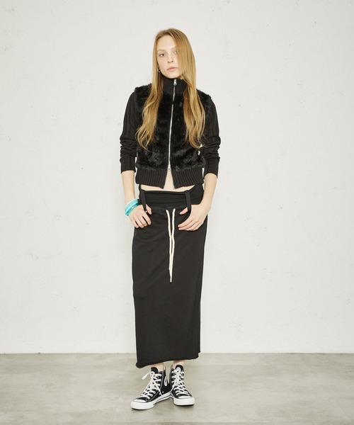 FTW(エフティダブリュー)の「WAIST RIB LONG SKIRT(スカート・レディース・グレー/ネイビー/ブラック・MEDIUM/SMALL)」の14枚目の写真