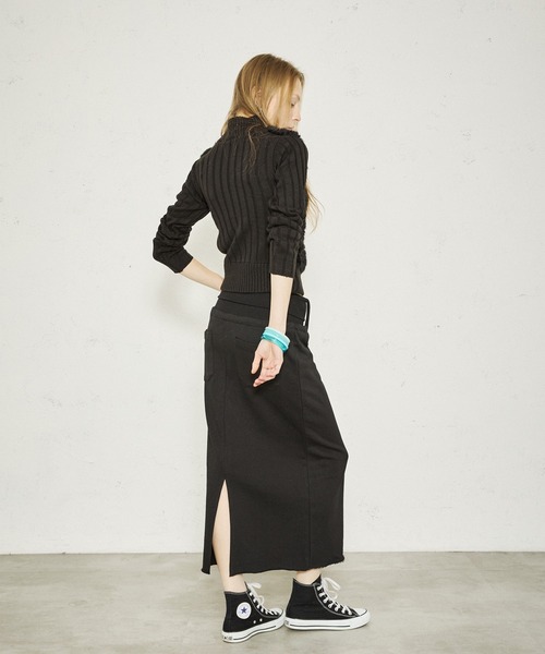 FTW(エフティダブリュー)の「WAIST RIB LONG SKIRT(スカート・レディース・グレー/ネイビー/ブラック・MEDIUM/SMALL)」の15枚目の写真