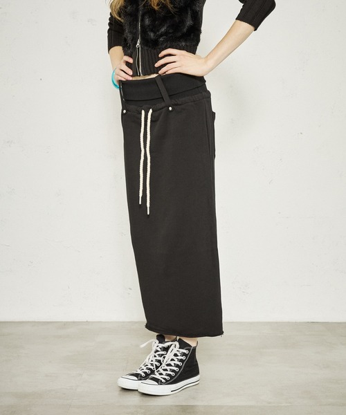 FTW(エフティダブリュー)の「WAIST RIB LONG SKIRT(スカート・レディース・グレー/ネイビー/ブラック・MEDIUM/SMALL)」の5枚目の写真