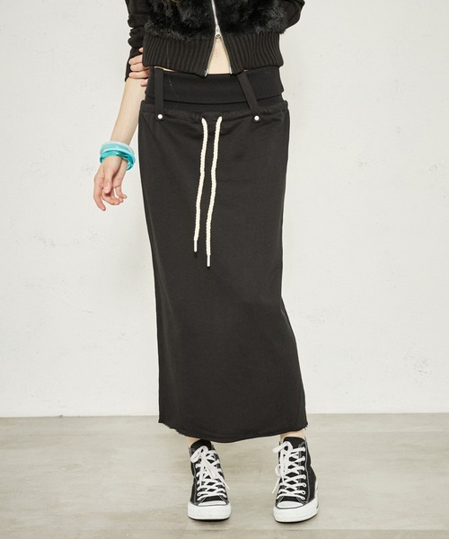 FTW(エフティダブリュー)の「WAIST RIB LONG SKIRT(スカート・レディース・グレー/ネイビー/ブラック・MEDIUM/SMALL)」の8枚目の写真