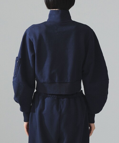 BEAMS BOY(ビームスボーイ)の「maturely / ロング ジップ スタンド オーガニック コットン(スウェット・レディース・ライトブラウン/ネイビー・0/1)」の13枚目の写真