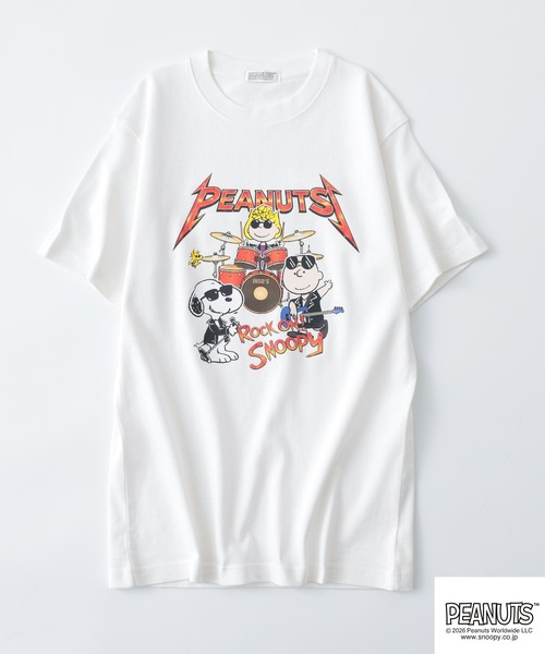 PEANUTS（ピーナッツ）の「PEANUTSロックバンド半袖Tシャツ（Tシャツ/カットソー・メンズ・オフホワイト/ブラック/ホワイト系/ブラック系・M/LL/L/S）」の12枚目の写真