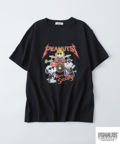 PEANUTS（ピーナッツ）の「PEANUTSロックバンド半袖Tシャツ（Tシャツ/カットソー・メンズ・オフホワイト/ブラック/ホワイト系/ブラック系・M/LL/L/S）」の10枚目の写真