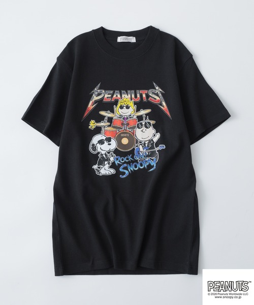PEANUTS（ピーナッツ）の「PEANUTSロックバンド半袖Tシャツ（Tシャツ/カットソー・メンズ・オフホワイト/ブラック/ホワイト系/ブラック系・M/LL/L/S）」の5枚目の写真