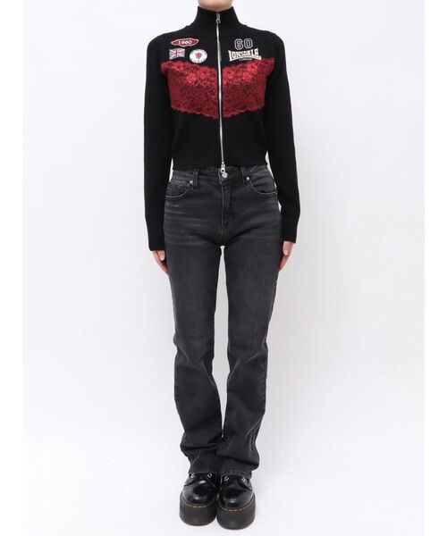 jouetie（ジュエティ）の「【LONSDALE×jouetie】ZIPニットカーデ（カーディガン/ボレロ・レディース・グレー/ブラック/ネイビー・FREE）」の7枚目の写真