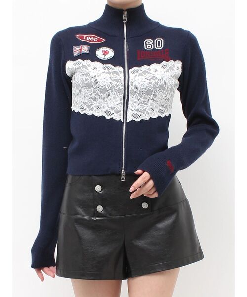 jouetie（ジュエティ）の「【LONSDALE×jouetie】ZIPニットカーデ（カーディガン/ボレロ・レディース・グレー/ブラック/ネイビー・FREE）」の12枚目の写真
