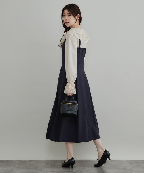 couture brooch(クチュールブローチ)の「【フレアで腰回りカバー】タックキャミワンピース(ワンピース・レディース・ネイビー/グレー/ブラウン系その他・40/42/38/36)」の16枚目の写真