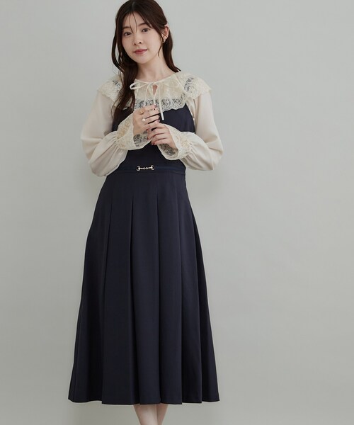 couture brooch(クチュールブローチ)の「【フレアで腰回りカバー】タックキャミワンピース(ワンピース・レディース・ネイビー/グレー/ブラウン系その他・40/42/38/36)」の20枚目の写真