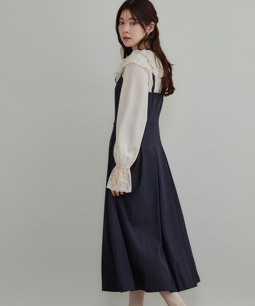 couture brooch(クチュールブローチ)の「【フレアで腰回りカバー】タックキャミワンピース(ワンピース・レディース・ネイビー/グレー/ブラウン系その他・40/42/38/36)」の21枚目の写真