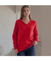 Superfine merino wool v-neck knit_4 Colors