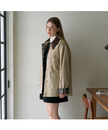 Check Sleeve Work Jacket [Beige]