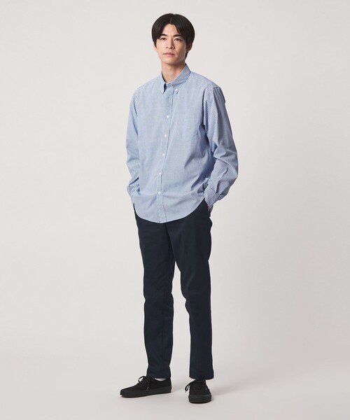 green label relaxing(グリーンレーベルリラクシング)の「TC サテン スマートレッグ S2 パンツ -ストレッチ-(チノパンツ・メンズ・オリーブ/ネイビー/ライトグレー・L/S/XL/M)」の7枚目の写真
